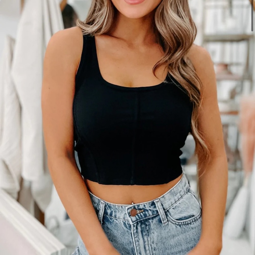 Ribbed black tank